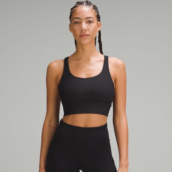 lululemon athletica Other - Lululemon Energy Bra Long Lined *Ribbed, Black, Size 12
